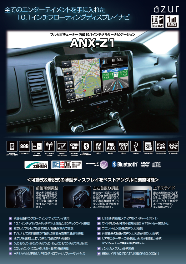 プレゼント サプライズ AZUR ANX-Z1 10.1インチナビ Bluetooth