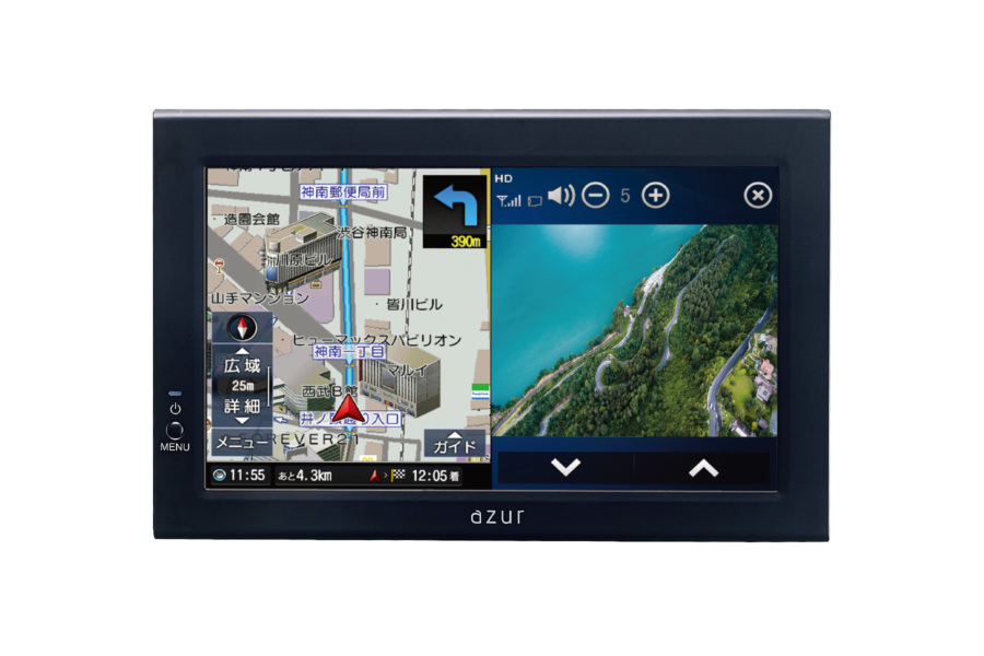 アズール azur ポータブルナビ フルセグ内蔵 PNX-F719 7型 - カーナビ